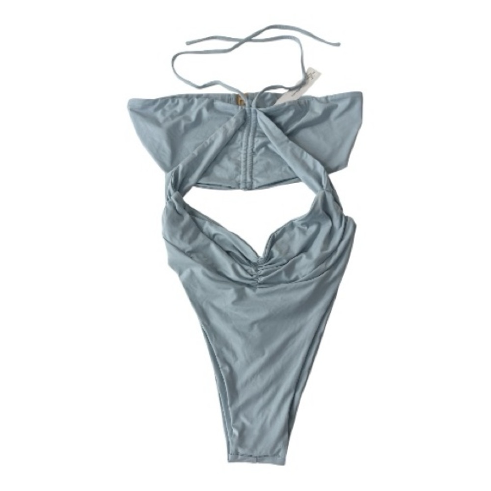 Riot Swim Light Blue Cutout One-Piece Swimsuit - Picture 2 of 8